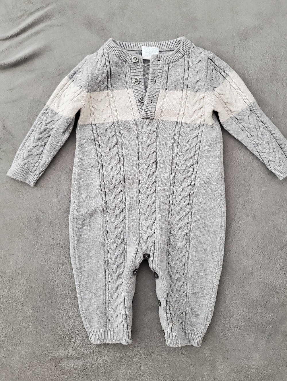 Edgehill Collection Cable Knit baby onesie